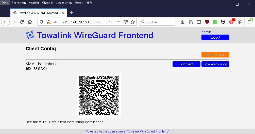 Screenshot wgfrontend